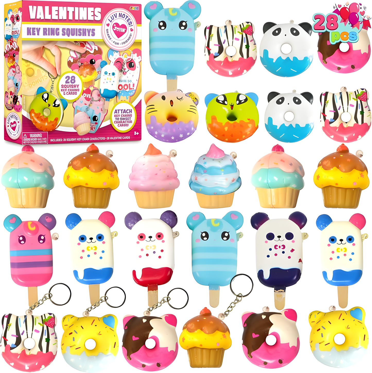 Squishies™ Keychain Valentine Set