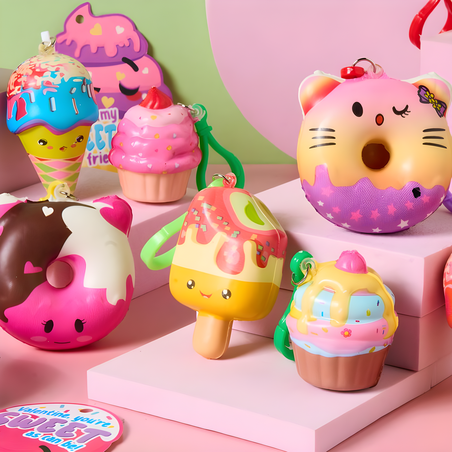 Squishies™ Keychain Valentine Set